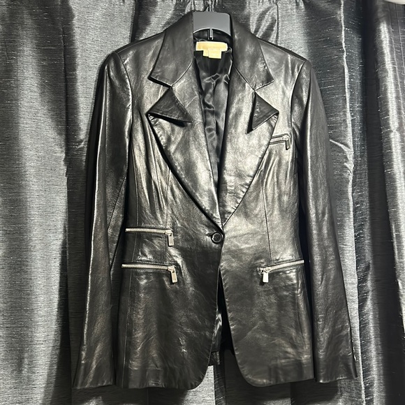 Jackets & Blazers - Michael Kors 100%  black leather, size 4